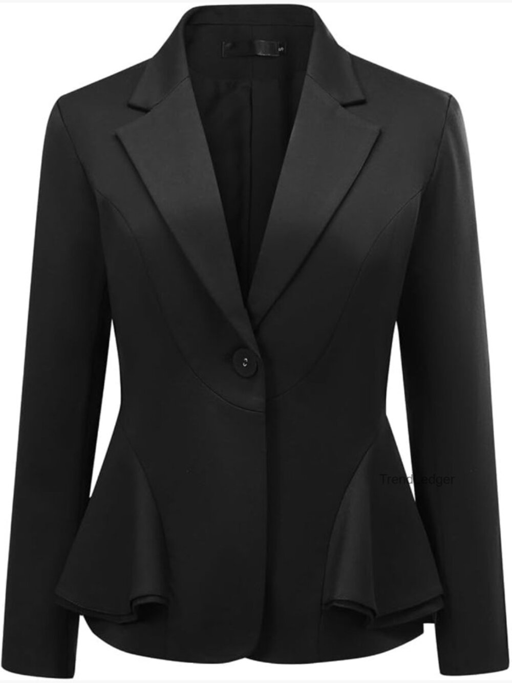 Long Sleeve Blazer with Ruffle Hem Suit Jacket